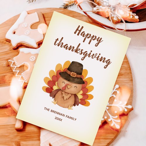 Fall Pumpkin Gobble Thanksgiving Holiday Card