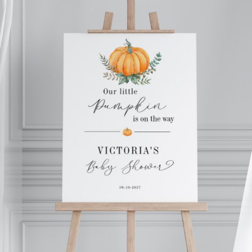 Fall Pumpkin Greenery Baby Shower Welcome Foam Board