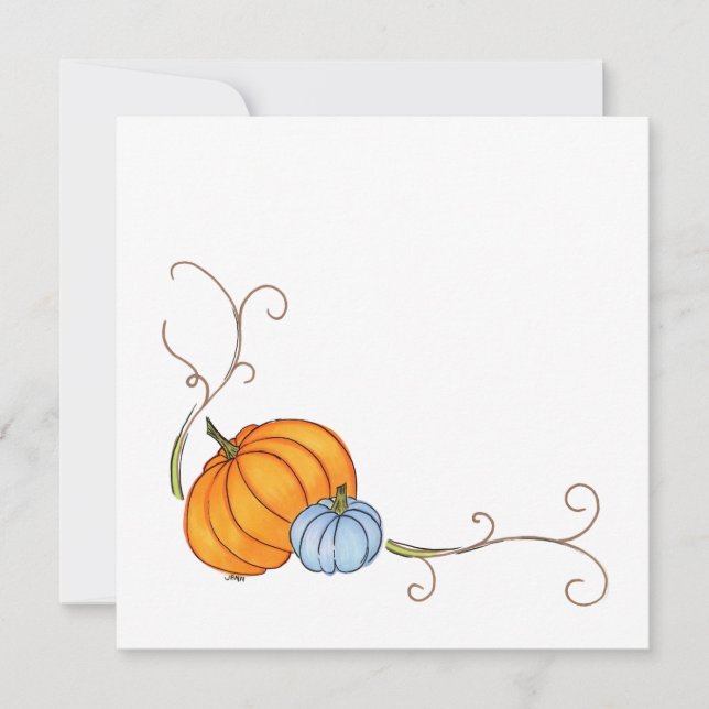 Fall Pumpkin Greeting Card (Front)