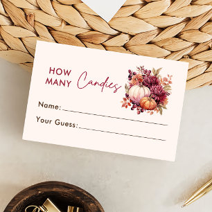 Fall Pumpkin Guess How Many Candies Game Card