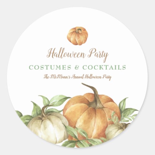 Fall Pumpkin Halloween Classic Round Sticker