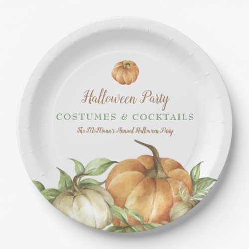 Fall Pumpkin Halloween Paper Plates