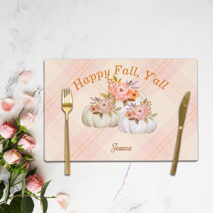 Fall Pumpkin Harvest Pink Thanksgiving Customize Placemat