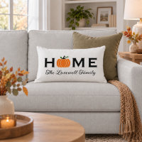 Fall Pumpkin Home White Family Monogram