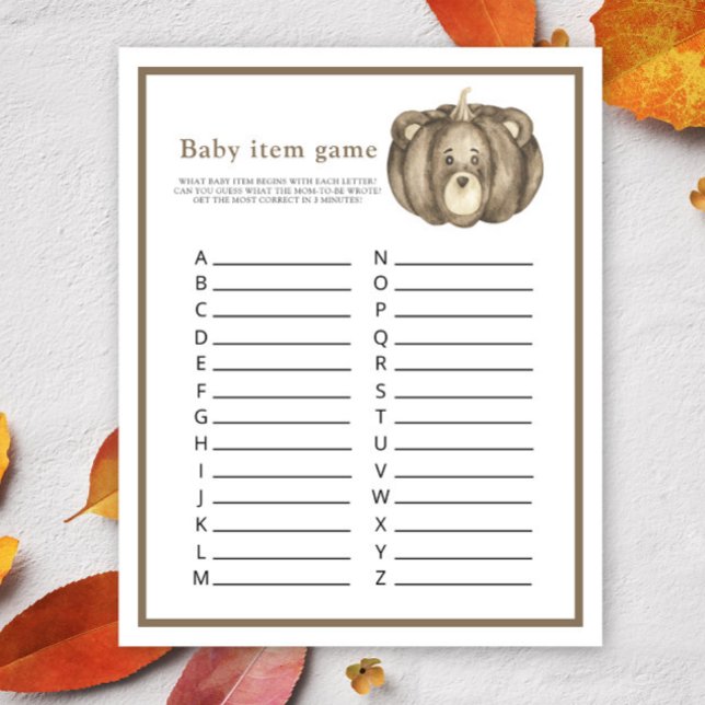 Fall pumpkin how bear - Baby Item Game (Creator Uploaded)