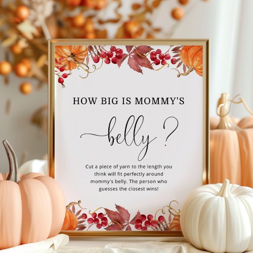 Fall pumpkin how big is mommys belly game poster