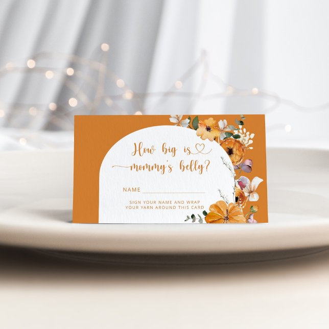 Fall pumpkin how big mommy's belly enclosure card (Creator Uploaded)