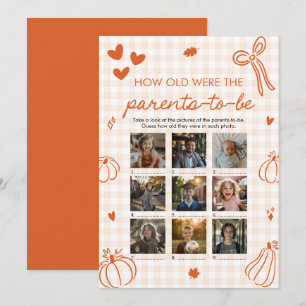Fall Pumpkin How Old Were The Parents Game Invitation