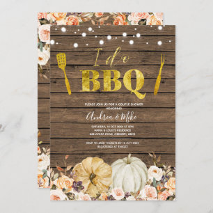 Fall Pumpkin I do BBQ Couple Shower Invitation