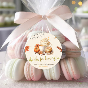 Fall Pumpkin is Brewing Coffee  Thank You Sticker