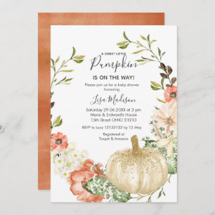 Fall Pumpkin is on the Way Baby Shower Invitation