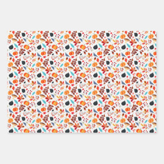 Fall Pumpkin & Leaf Wrapping Paper Sheets