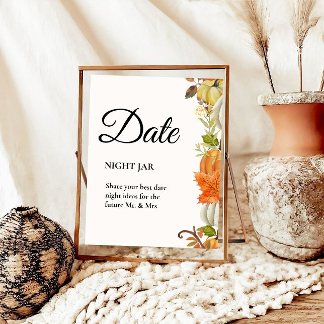 Fall Pumpkin leaves Bridal Shower Date Ideas Sign (Creator Uploaded)
