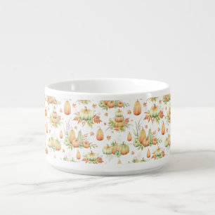 Fall Pumpkin Leaves Rustic Holiday Thanksgiving Bowl