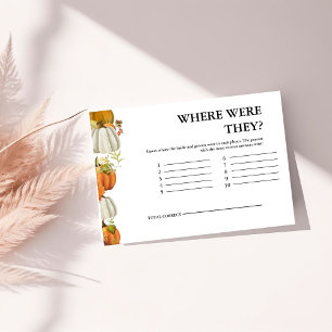 Fall Pumpkin Leaves where were they Bridal Game Enclosure Card