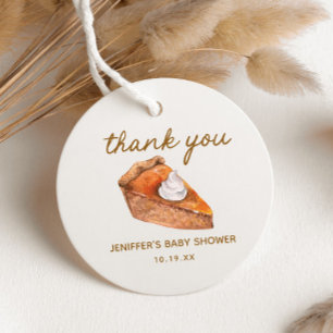 Fall Pumpkin Little Cutie Pie Thank You Favor Tags