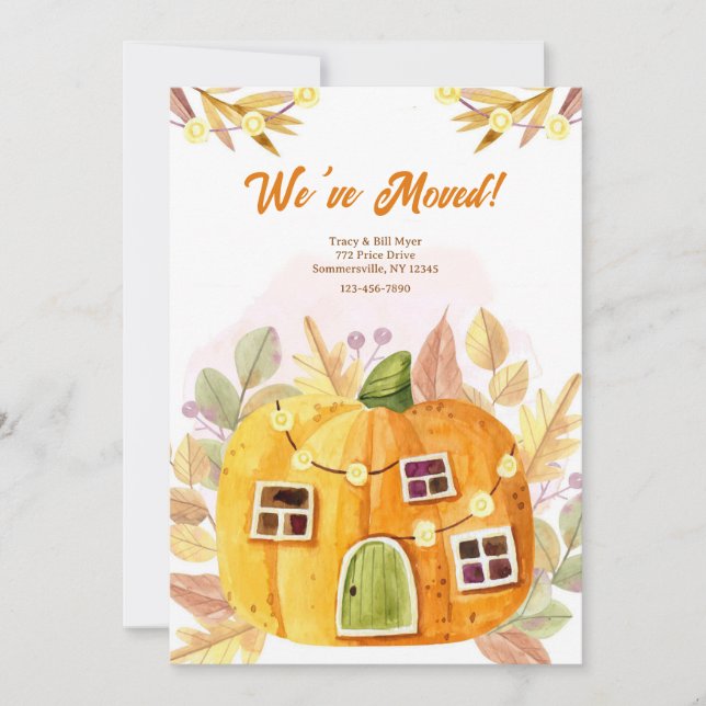 Fall Pumpkin Moving Announcement (Front)