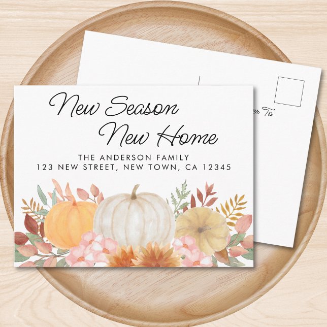 Fall Pumpkin Moving  Announcement Postcard (Creator Uploaded)