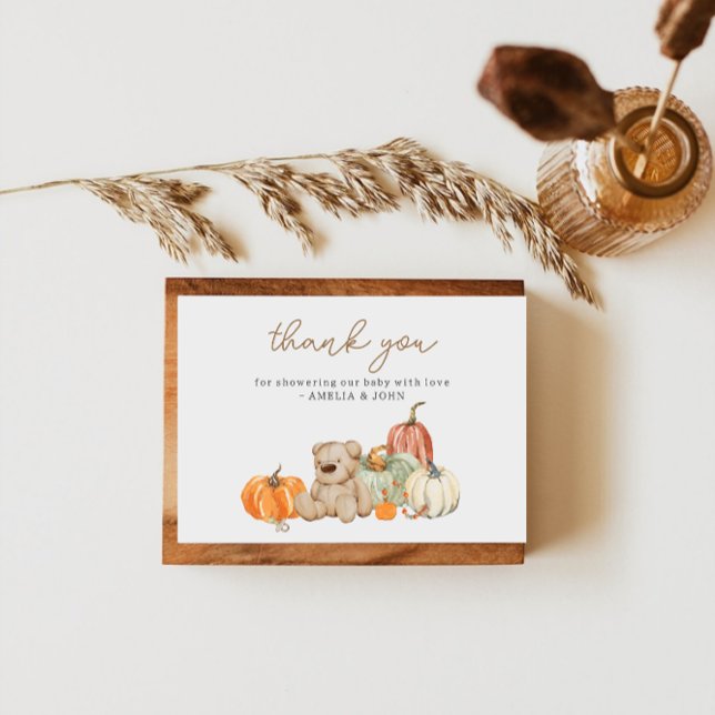 Fall Pumpkin n Toys Baby Shower Thank You Card (Creator Uploaded)