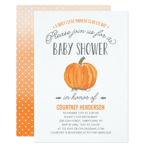 Fall Pumpkin Ombre | Baby Shower Invitation