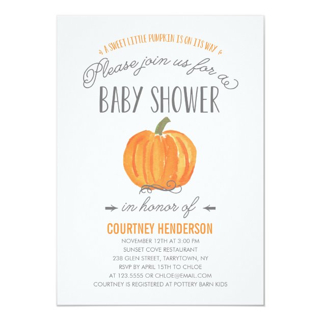 Fall Pumpkin Ombre | Baby Shower Invitation
