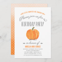 Fall Pumpkin Ombre TWINS First Birthday Invitation