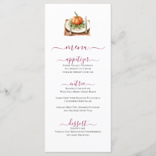 Fall Pumpkin on Place Setting Celebration Menu