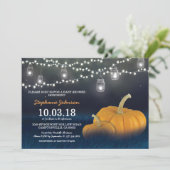 Fall Pumpkin Outdoor Blue Baby Shower Invitation (Standing Front)