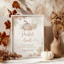 Fall pumpkin Pacifier hunt baby shower game Poster