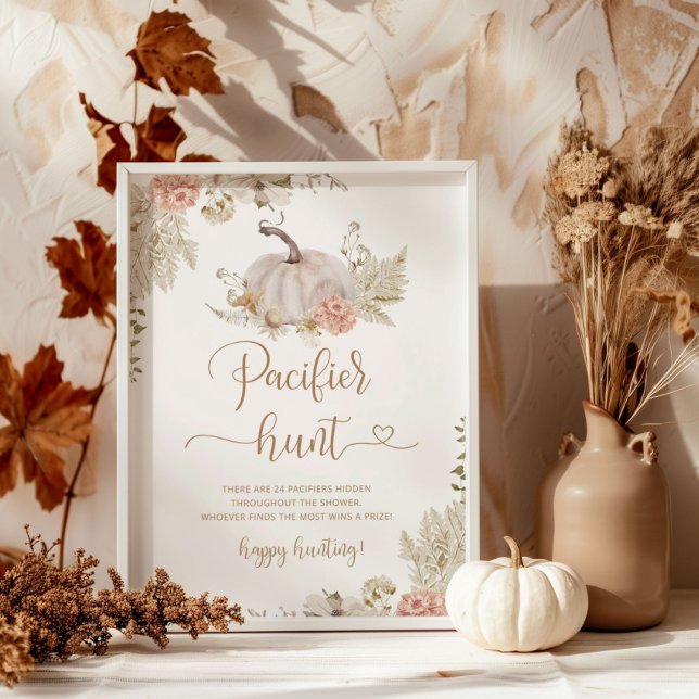 Fall pumpkin Pacifier hunt baby shower game Poster (Creator Uploaded)