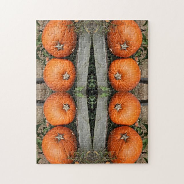 Fall Pumpkin Pair Abstract Jigsaw Puzzle (Vertical)