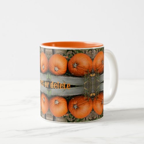 Fall Pumpkin Pair Abstract Personalized Two_Tone Coffee Mug