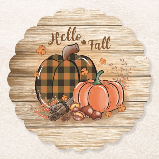 Fall Pumpkin Paper Coaster (Front)