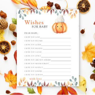 Fall Pumpkin - Party game wishes for baby