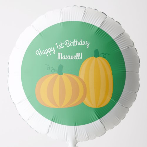 Fall Pumpkin Patch 1st Birthday Party Theme Balloon