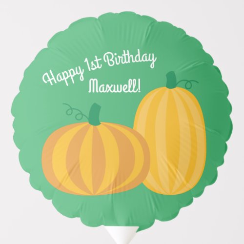 Fall Pumpkin Patch 1st Birthday Party Theme Balloon