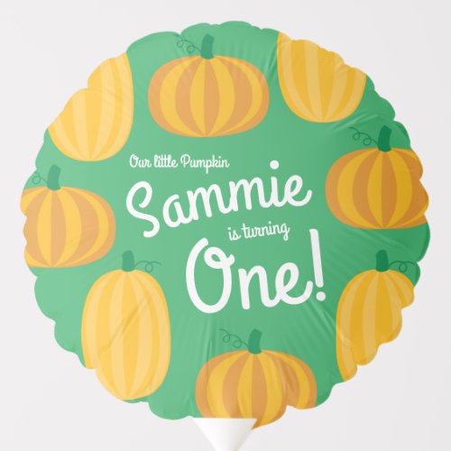 Fall Pumpkin Patch 1st Birthday Party Theme Balloon