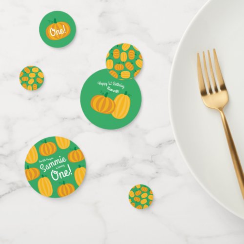 Fall Pumpkin Patch 1st Birthday Party Theme Confetti