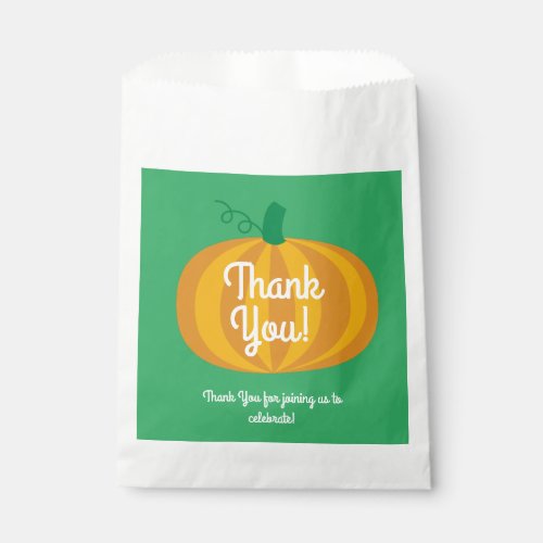 Fall Pumpkin Patch 1st Birthday Party Theme Favor Bag