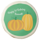 Fall Pumpkin Patch 1st Birthday Party Theme Sugar Cookie (Front)