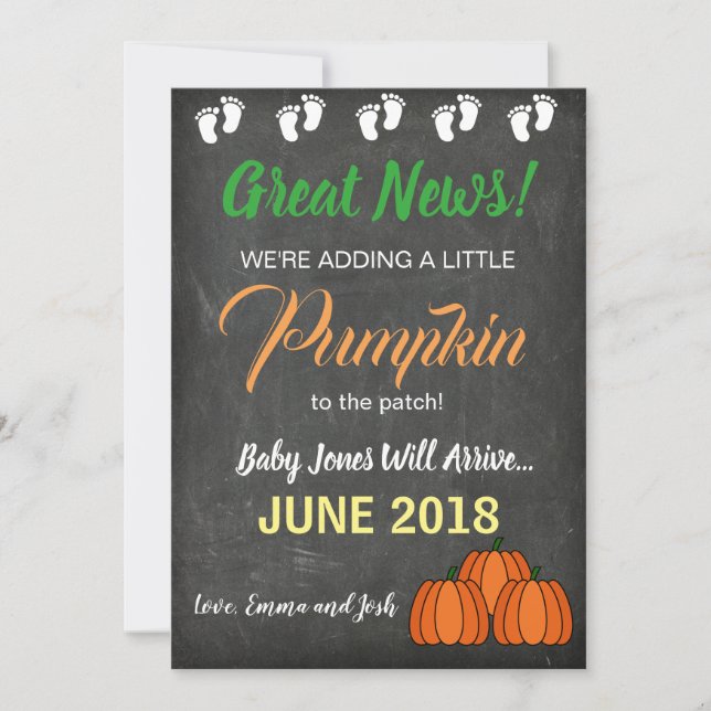 Fall Pumpkin Patch Baby Pregnancy Announcement (Front)