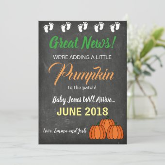 Fall Pumpkin Patch Baby Pregnancy Announcement | Zazzle