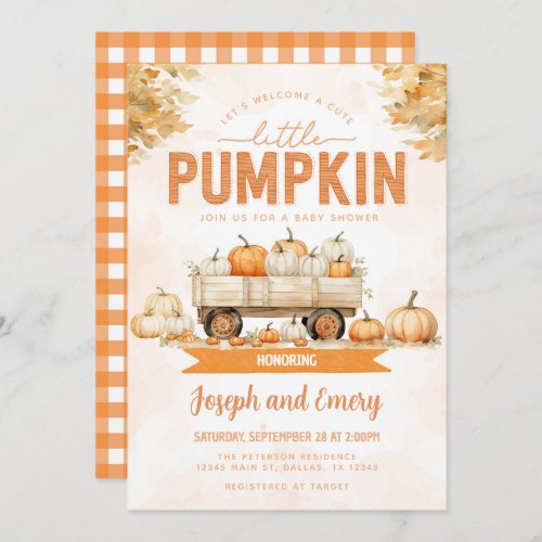 Fall Pumpkin Patch Baby Shower Invitation