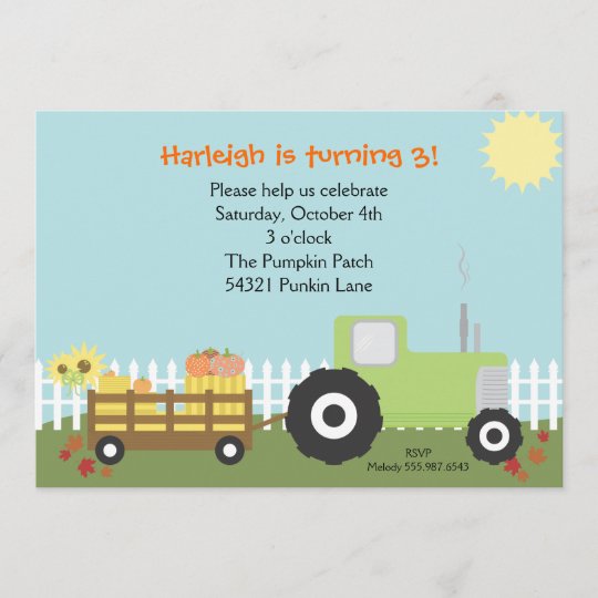 Fall Pumpkin Patch Birthday Party Invitation | Zazzle.com