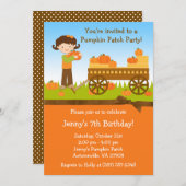 Fall Pumpkin Patch Birthday Party Invitation (Front/Back)