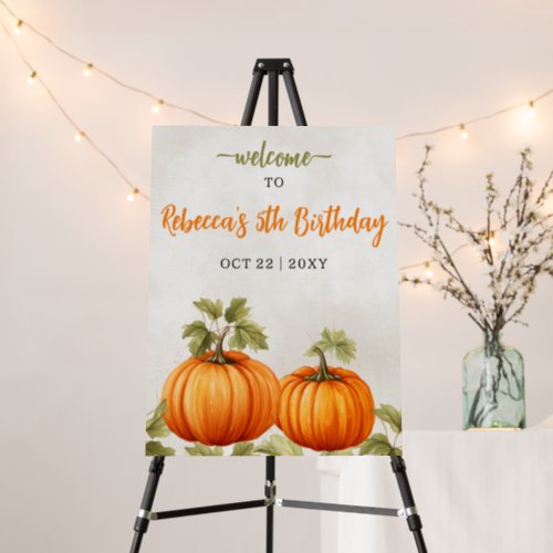 Fall Pumpkin Patch Birthday Welcome Sign