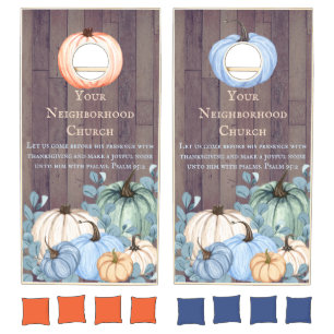 Fall Pumpkin Patch Harvest Festival Church Cornhole Set