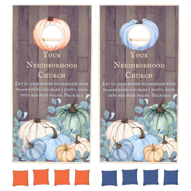 Fall Pumpkin Patch Harvest Festival Church Cornhole Set (Set)