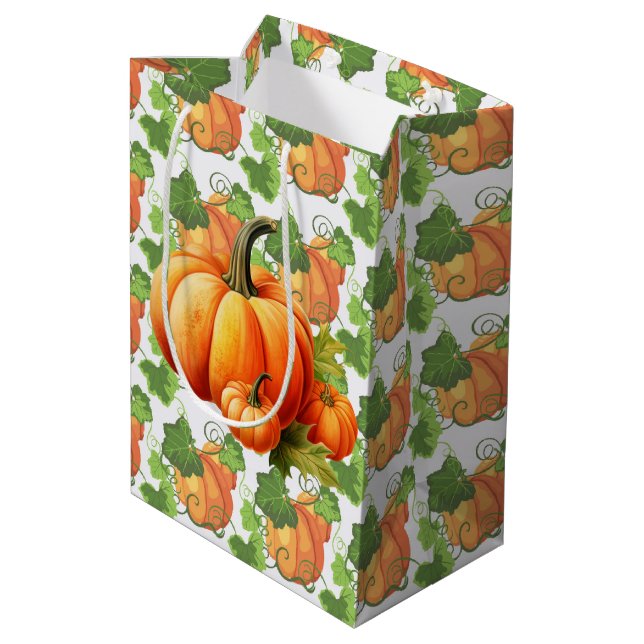 Fall Pumpkin Patch Medium Gift Bag (Back Angled)