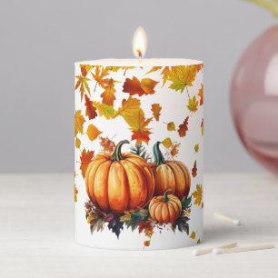 Fall Pumpkin Patch Pillar Candle